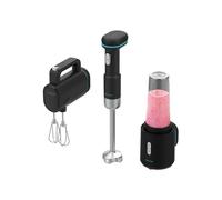 Cecotec BlendGo Pack Nero: frullatore ad immersione senza fili 180 W, frullatore portatile 240 W e frusta 150 W - Nouvo