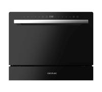 Cecotec Lavastoviglie Compact 6 Posate Bolero Aguazero 2400 Black Glass. 1380 W, finitura vetro nero, 5 programmi, controllo pannello touch, programmabile fino a 24 ore, Child Lock e cestino per