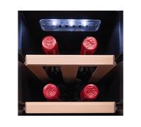 Cecotec Cantina Vino 12 bottiglie - Cantinetta Vino Bolero GrandSommelier 1250 CoolWood Compressor. Capacità 12 bottiglie, touch, temperatura 8-18°C, LED, Classe E, ripiani in legno, 25,2x45x79,5cm