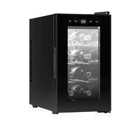 CECOTEC Bolero GrandSommelier 830 CoolCrystal CANTINETTA, 8 bottiglie, 4 ripiani, dimensoni: L 26,5 cm, A 47,5 cm, P 51 cm, temperatura massima 18 °C, temperatura minima 8 °C, Nero