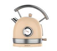 Cecotec Bollitore elettrico ThermoSense 420 Light Beige. 1,8 litri, 2200 W, misuratore di temperatura, base 360°, acciaio inossidabile, stile vintage, beige