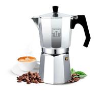 Cecotec Caffettera Italiana Moka Express Mokclassic 300 Shiny, Alluminio, per Tutta la Cucina, 3 Tazze di Caffè, Articolazione in Silicone, Mango Ergonomico e Filtro in Acciaio Inossidabile