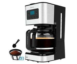 Cecotec Caffettiera a Goccia Programmabile Coffee 66 Smart Plus. 980 W, Capacità 12 Caffè, Tecnologia ExtemAroma e Funzione AutoClean, Finiture in Acciaio Inox, Schermo LCD, 1,5 L