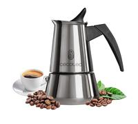 Cecotec Caffettiera Italiana Piccolina 900 450 ml, 10 tazze da caffè, in acciaio inox, adatte a tutte le superfici, filtro premium, valvola di sicurezza, manico termorresistente, design elegante