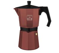 Cecotec Caffettiera Moka Cumbia Mokclassic 600 Garnet. 300ml, Italiana in Alluminio Granata, Adatta a Tutte le Superfici, Capacità 6 Tazze, Manico Ergonomico, Filtro Acciaio Inox, Valvola di Sicurezza