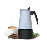 Cecotec Caffettiera Moka Express - Caffettiere Italiane Piccolina 200 Blue Caffettiera acciaio inox, 2 tazze, per tutte le superfici, manico ergonomico, valvola sicurezza, 100 ml