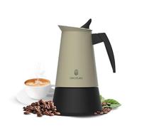 Cecotec Caffettiera Moka Express Piccolina 900 Verde, Capacità 450 ml per 9 tazze, Design elegante in Acciaio, Filtro Acciaio Inox, Adatta a tutte le superfici, Valvola di sicurezza, Chiusura silicone