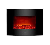 Cecotec Camino elettrico pronto caldo 2200 fiamme curve Potenza massima 2000 W, dimensioni 22", 2 livelli di potenza, telecomando, pannello in vetro temperato curvo, timer, 20 m2