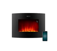 Cecotec Camino elettrico Ready Warm 2250 con fiamme curve 2000 W, dimensioni 22", WiFi, 2 livelli di potenza, telecomando, pannello curvo, timer, 20 m2 (05813)