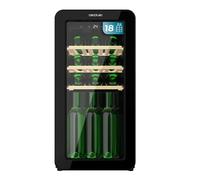 Cecotec Cantina da vino 18 Bottiglie Bolero GrandSommelier Origin 18 Hit Black. Cantina per vino retrò, nero, 18 bottiglie, NoFrost, 5-20 ºC, LED, compressore, ripiani in legno