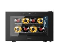 Cecotec Cantina per vino Bolero GrandSommelier 800H CoolCrystal E, capacità 8 bottiglie, ripiani in metallo, controllo touch, temperatura 8-18ºC, nero