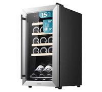 Cecotec Cantina Vino 15 bottiglie - Cantinetta Vino GrandSommelier 1550 Inox Compressor. 15 bottiglie, compressore silenzioso, temperatura 5-18°C, pannello touch, senza vibrazioni, 39 dB