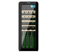 Cecotec Cantinetta 24 Bottiglie Retrò Bolero Grandsommelier Origin 24 Hit Black. Finitura Nera Con Controllo Led, Temp. 5-20ºC, NoFrost, Ripiani In Legno, Luce Interna, Ventilazione