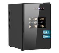 Cecotec Cantinetta Vino Bolero GrandSommelier 1550 CoolCrystal. 15 Bottiglie, Termoelettrica, Silenziosa 35dB, Temperatura 5-18ºC, Pannello Touch, LED Interno, Eco-Friendly, Design Elegante e Moderno
