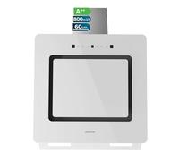 Cecotec Cappa Aspirante 60 cm Vetro Temperato. Bolero Flux DT 608002 Glass White A++ 210W, Cappa 60cm vetro bianco, Flusso d'Aria 800m3/h, A++, Touch, LED, Bluelit, Carbonio Ø176, alluminio 5 strati