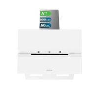 Cecotec Cappa Aspirante 60 cm Vetro Temperato. Bolero Flux DT 608010 Glass White A++ 210W, Cappa 60cm vetro bianco, Flusso d'Aria 800m3/h, A++, Elettronico, LED, Carbonio Ø176, alluminio 5 strati