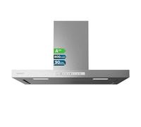 Cecotec Cappa Aspirante 90 Cm Flux Tt 908000 Glass White A++. 210W, Acciaio Inox, Display Glass White, 800 M³/H, Classe A++, Controllo Tattile, 3 Livelli, Filtri Carbone, Led, Hand Movement Control