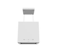 Cecotec Cappa Aspirante a Isola 44 cm - Cappa Cucina. Bolero Flux CCT 448000 White A++ 210W, Cappa soffitto 44cm inox bianco, Flusso d'Aria 800m3/h, A++, Remote, LED, Carbonio Ø176, alluminio 5 strati