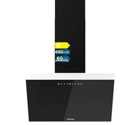Cecotec Cappa Aspirante Inclinata 60 cm Flux DT 606500 Glass Black A. 165W Su 3 Livelli, Finitura Frontale In Vetro Nero, Aspirazione 650M3/H, Touch Control, Booster, Luce, Filtro Carbone