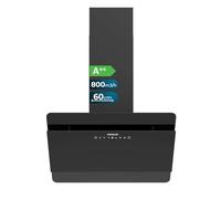 Cecotec Cappa Aspirante Inclinata 60cm Bolero Flux DT 608000 Glass Black A++, Motore 210W, Basso Consumo, Aspirazione 800m3/h, Controllo Tattile, 3 Livelli + Booster, Hand Movement, Vetro Nero