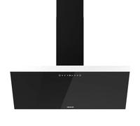 Cecotec Cappa Aspirante Inclinata 90 cm Flux DT 906500 Glass Black A. 165W Su 3 Livelli, Finitura Frontale In Vetro Nero, Aspirazione 650M3/H, Touch Control, Booster, Luce, Filtro Carbone