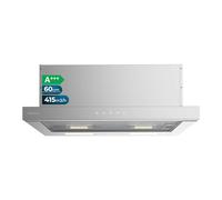 Cecotec Cappa aspirante telescopico 60 cm bolero Flux TLT 604000 Inox A+++. Aspirazione 415m3/h, motore DC, 3 velocità, SS Touch Control, finitura inossidabile, luce LED, filtri in alluminio e