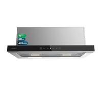 Cecotec Cappa estrattore 60 cm telescopico Bolero Flux TLT 604400 Glass Black A+++. Aspirazione 431,2 m³/h, a basso consumo, motore DC, controllo del movimento e del tocco, vetro frontale nero, corpo