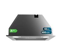Cecotec Cappa Incasso 52 cm Bolero Flux IT 525500 Inox A++. Motore 70W, 3 Livelli Potenza, Basso Consumo, Finitura Inox, Aspirazione 550m³/h, Touch, Booster, Luce, Filtro a Carboni Attivi