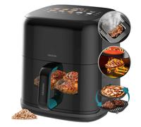 Cecotec Cecofry and Grill Smokin'Prime 6500 Freidora de Aire con Doble Resistencia - 2200W - Capacidad 6.5L - Temperatura Regulable - Grill - Ahumador - Ventana de Visualizacion - Color Negro