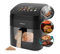 Cecotec Cecofry and Grill Smokin' 6500 Friggitrice ad aria - 2200W - Capacità 65L - Temperatura regolabile fino a 200ºC - Affumicatore integrato - Finestra di visualizzazione - Nero