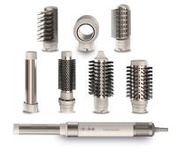 Cecotec Spazzola Ad Aria Calda Ceramiccare Airglam Champagne. 1400 W, Multifunzione 8 In 1, Ricciolo, Pettine, Asciuga ed Elimina L'Effetto Crespo, 3 Velocità, 3 Temperature, Rivestimento Ceramico.