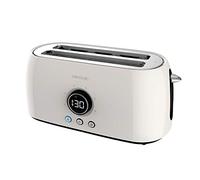 Cecotec ClassicToast 15000 - Tostapane digitale extra doppio beige 1500 W, 2 Slot Lunghi extra larghi per 4 toast, display digitale, 3 funzioni, aste superiori, design retrò in beige
