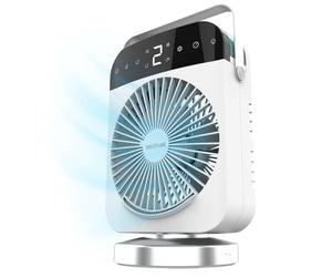 Cecotec - Climatizzatore evaporativo a torre EnergySilence 600 DeskChill Smart Rotate, 10w, 300 ml di deposito, Controllo touch, 4 Velocità, Oscillazione di 75º, luce a LED con 7 colori e timer