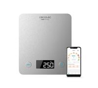 Cecotec Bilancia da cucina collegata Cook Control 10000 con applicazione, finitura in acciaio inox, precisione 1 g, capacità 5 kg, display LCD, design sottile, rivestimento anti-impronte digitali