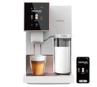 Cecotec Cremmaet Compactccino Connected White Rose Compatta, 19 bar, Schermo, WiFi, Serbatoio Latte 400 ml, Serbatoio Acqua 1.1L, Pulizia automatica, Bianco e Oro Rosa