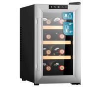 Cecotec Enoteca 8 bottiglie Bolero GrandSommelier 830 CoolWood, Ter Inox + Legno