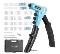 Cecotec FixerForce 4000 - Rivettatrice manuale Full Equip, regolazione senza chiave, include 4 ugelli di diverse dimensioni (2,4, 3,2, 4, 4,8 mm) e 4 trapani, valigetta e 400 rivetti inclusi