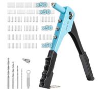 Cecotec FixerForce - Rivettatrice manuale, include 4 ugelli di diverse dimensioni (2,4, 3,2, 4, 4,8 mm) e 4 trapani, 400 rivetti inclusi, chiave di regolazione inclusa