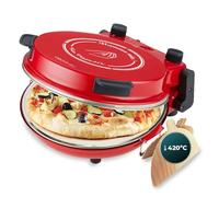Cecotec Forno Elettrico per Pizze Fun Pizza&Co Mamma Mia, 1200W, Diametro 30 cm, Temperatura Massima 420℃, Piastra Antiaderente in Pietra Ceramica, Timer fino a 15 min e Termostato Regolabile, Rosso