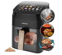 Cecotec Friggitrice ad Aria 4.5 Litri - Air Fryer Cecofry&Grill Smokin' 4500. 1900W, Piastra - Grill - Doppia Resistenza, Affumicatore Integrato, Temperatura Regolabile 40-200°C, 10 Menu