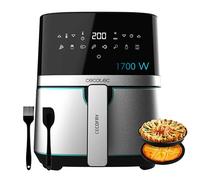 Cecotec Friggitrice ad Aria 5,5L - Air Fryer Cecofry Full Inox 5500 Pro. 1700W, senza Olio, Digitale, Touch, Finiture in Acciaio Inox, PerfectCook, Termostato, 8 Modalità, Accessori in Silicone
