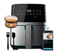Cecotec Friggitrice ad Aria Cecofry Full Inox 5500 Connected Pack. Air Fryer 1700 W, Capacità 5,5 L e Tecnologia PerfectCook, App e Controllo Tattile, Termostato Regolabile, Acciaio Inossidabile