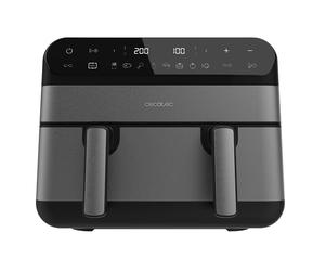 Cecotec Friggitrice ad Aria senza Olio Air Fryer 9L Cecofry Advance 9000 Full Inox. 2800W, 2 Vaschette 4.5L Parete Divisoria, Sync, 8 Menu, Temp 30-200°C, PerfectCook, Acciaio Inossidabile, Pannello