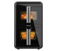 Cecotec Friggitrice ad Aria Verticale 12L Cecofry DuoLevel 12000 Window. 2900W, 2 Cestelli 6L, Finestra, Sync, 10 Menù, Temp Dual per Grandi Quantità, Cucina Veloce e Sana con Davvero Molto Poco Olio