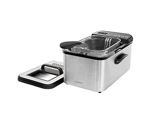 Cecotec Friggitrice ad Olio da 3,2 Litri Cleanfry Luxury 3000. 2400 W, Acciaio Inossidabile, 5 Programmi Preimpostati, Filtro OilClean