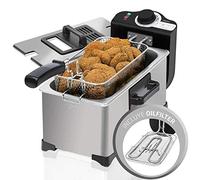 Friggitrice in acciaio inox, con filtro OilCleaner che mantiene l'olio pulito, adatta per pulizia in lavastoviglie, capacit di 3 l, 2000 W di potenza, filtro anti-odore, Cleanfry 3L Full Inox