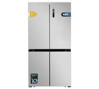 Cecotec Frigorifero Americano 4 Porte Inox da 490 L CoolMarket 4D 490 Inox E. Altezza 183 cm, larghezza 91 cm, basso consumo, motore inverter Plus, Fast Cooling e Fast Freezing, Total NoFrost