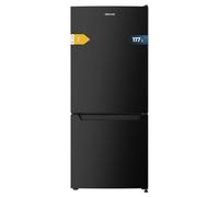 Cecotec Frigorifero Combinato Bolero CoolMarket Combi 117 DF Black E. 205L, Fast Cooling, Fast Freezing Porta Reversibile, LED Interno, Misure 47x49x114 cm, Design Elegante e Moderno