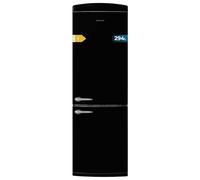 Cecotec Frigorifero Retrò Combinato Bolero CoolMarket Combi Origin 294+ Black E. 294L, Total No Frost, Multi Cooling, Ultra Fresh, Fast Freezing, Classe E, Display, Allarme Porta, 60.5x63.1x190.2cm