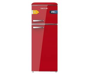Cecotec Frigorifero Vintage Combinato Bolero Coolmarket 2D Origin 215 Red E. Altezza 148,2 cm e Larghezza 55,2 cm, LED, Maniglia cromata, Vassoi in vetro, Controllo temperatura, Rosso